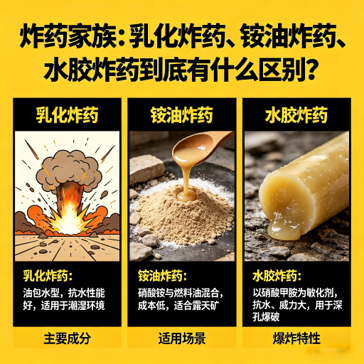 舒城炸药家族：乳化炸药、铵油炸药、水胶炸药到底有什么区别？